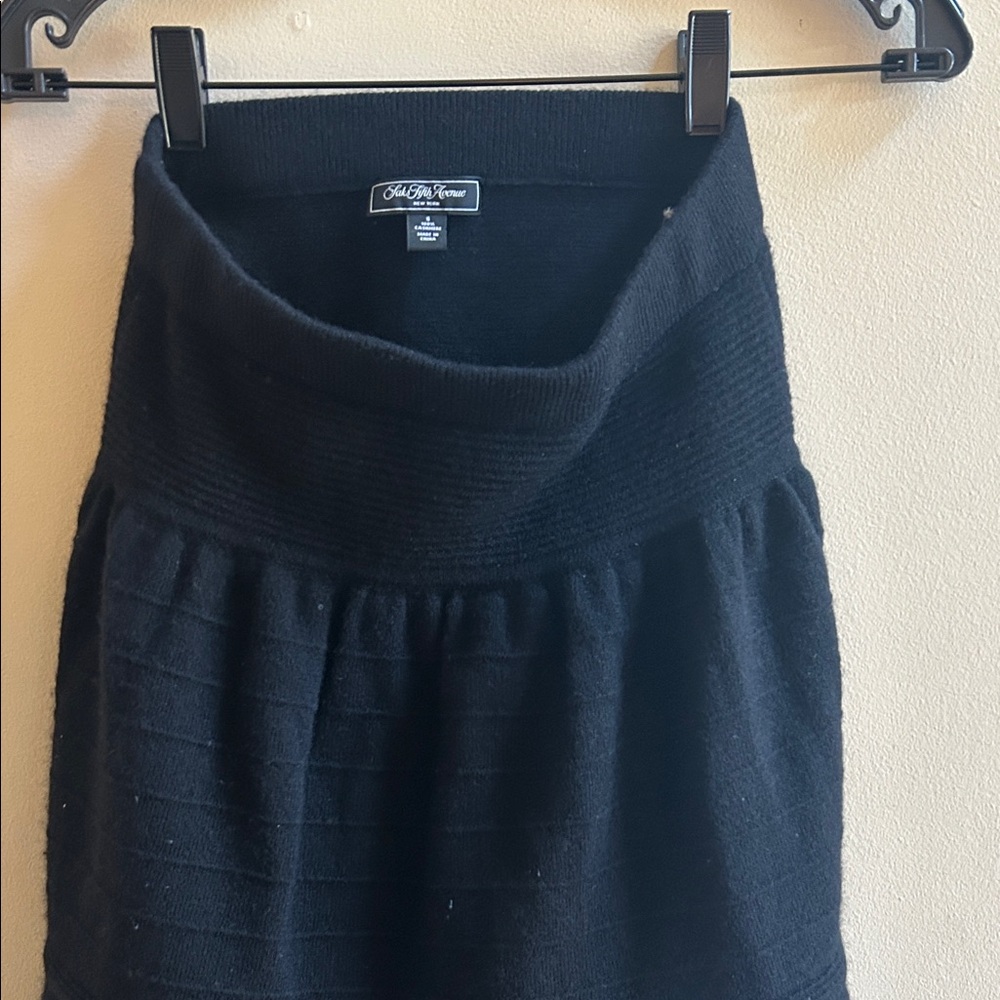 Saks Fifth Avenue Black Textured Mini Skirt